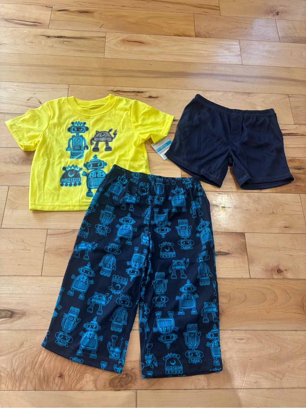 Carter's Yellow Robot 3-Piece Pajama Set with Navy